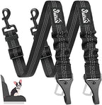 SlowTon Dog Car Seat Belt, 3 in 1 Latch Bar Attachment Dog Safety Seatbelt | Hook Latch Bar& Seatbelt Buckle, Reflective, Heavy Duty Nylon, Durability, Easy of Use, for Travel Riding, Black, 2 Pack by SlowTon