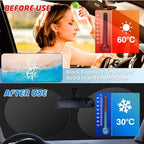 Windshield Sun Shade for Car, 63"x28.5" Universal Fit Front Window Sunshade with Double Steel Ring Frame, Car Sun Shade, UV Protection Windshield Cover with Storage Pouch (Beach) - Image 2