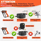 FIXFANS Pressure Washer Gun and Hose Kit, 50FT Power Wash Hose, M22 Fitting - Image 3