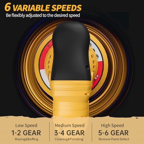 Polisher for Car Detailing to 5500Rpm (Yellow, Upgraded Version) - Image 3
