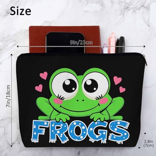Frog Makeup Bag For Women, Adorable Cosmetic Bag Makeup Bags, Nature Animal Green Frog Zipper Bag Travel Bags Toiletry Organizers Pouch Bags Washing Bags For Gym Bathroom - Image 4