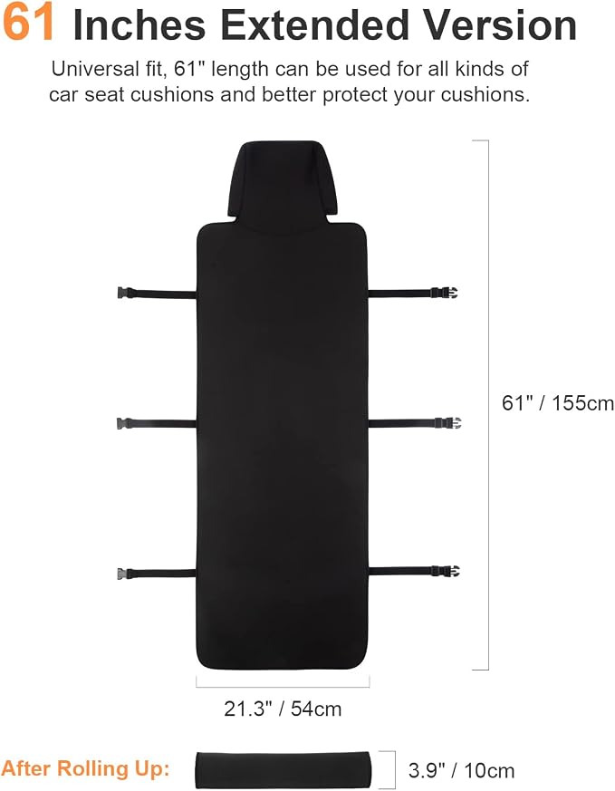 seceles Car Seat Sweat Protector Neoprene Waterproof Car Seat Cover Towel, Auto Seat Covers for Cars Front Seats Trunks Post Gym Workout Running Swimming Beach Hiking 1PC (61 x 51.3 in) - Image 6