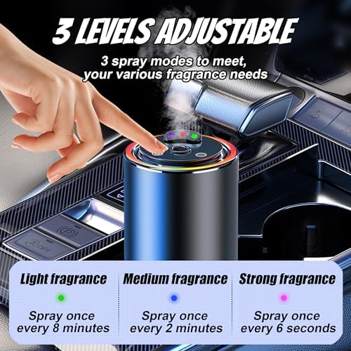 Smart Car Air Freshener, Car Air Freshener Diffuser with 3 Color Starry Sky Projection, Cars Scent Diffuser with RGB Music Syncing Light, 3 Mode Adjustable, Auto On/Off Cars Diffuser, 50ml Cologne - Image 4