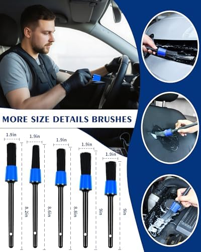Car Cleaning Kit：40 Pcs Interior Windshield and Window Cleaner Detailing Set；Wheel & Tire Brush；Car Wash Mitt；Cleaning Bucket；Total Care Supplies；Towels；Automotive Tools - Image 3