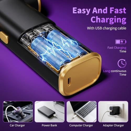 Handheld Vacuum Cordless Rechargeable,Small Dust Buster Cleaner Portable Lightweight with High Power Motor 3 Filter,LED Light，7-in-1 Cleaning Kit for Home Office Car Pet,Black - Image 5