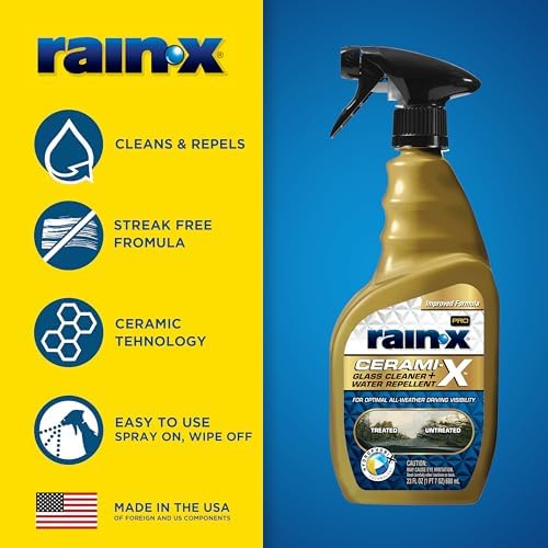 Rain-X 630177SRP Cerami-X Glass Cleaner + Water Repellent, 23oz - Cleaning Effectively While Remaining Streak Free, Protecting Against Contaminants and Stains - Image 3