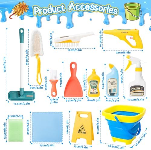 deAO Kids Car Wash Toy Cleaning Set with Brush Spray Bottle Ages 3+ - Image 6