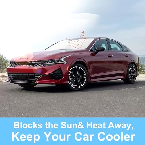 TINGLU Sun Shade for Hyundai Sonata 2021-2024 2025 2026 Kia K5/2020-2026 Accessories Windshield Sun Shade Window Shade UV Rays Protection Sun Visor Cover with Steering Wheel Sunshade Storage Bag - Image 5