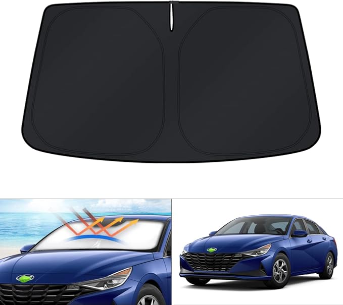 KUST Windshield Sun Shade for 2021-2024 2025 2026 Hyundai Elantra Accessories Sunshade Window Sun Visor Protector Foldable Blocks UV Rays Keep Your Car Cooler by KUST