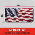 Motor Trend USA Americana Flag Car Windshield Sun Shade for Front Window, Foldable Car Sun Shade with Patriotic Graphic, Collapsible Sun Visor Sunshade for Cars Windshield (Medium 65" x 33") - Image 6
