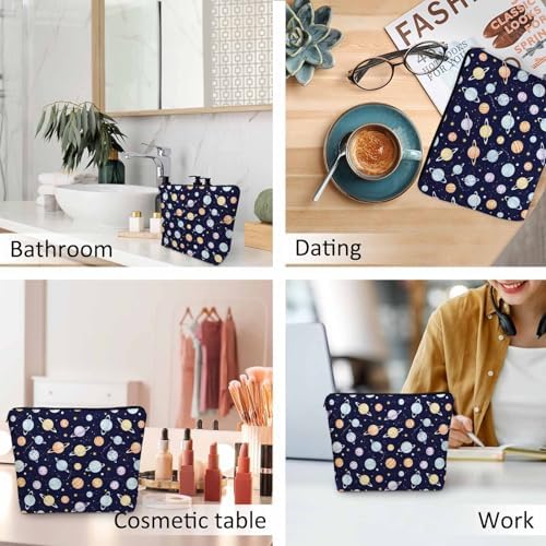 Women Makeup Organizer Bag Galaxy Space Solar System Planet Comet Constellation Galaxy Flax Cosmetic Bag Makeup Bags Toiletry Bag Makeup Accessories Travel Bags For Home Office Hotel Gym - Image 6
