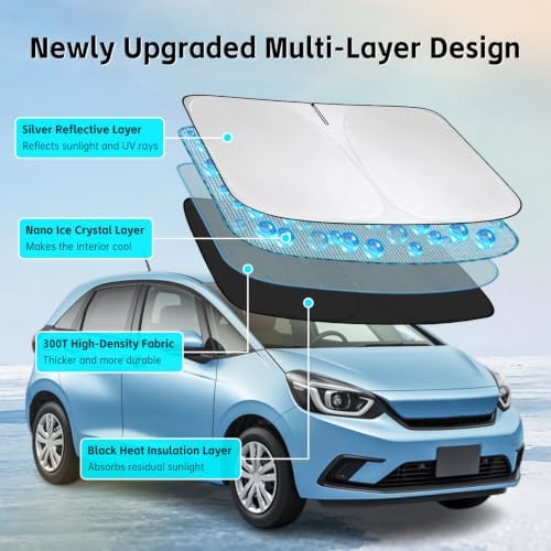 Windshield Sun Shade for Honda Fit 2007-2024 Sunshade - Image 3