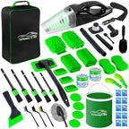 47PCS Car Detailing Kit Interior Cleaner, Car Cleaning Kit, Car Vacuum Car Interior Detailing Kit, Car Wash Kit with Bucket Auto Detailing Brush Set Car Accessories for Motorcycle, Cars, Bikes, Wheels by FortuningsJDS