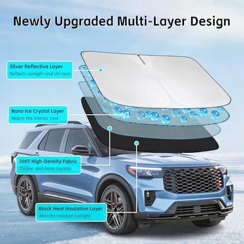 Windshield Sun Shade for Kia Telluride 2020-2026 Sunshade - Image 3