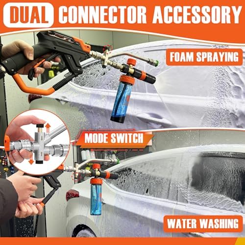 RIDGE WASHER Power Washer Gun Mini Foam Cannon with Dual Connector, 200 ML - Image 3