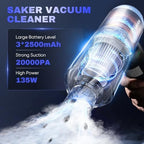 Saker 4 in1 Handheld Car Vacuum Portable Cordless 20000Pa HL157 Blue - Image 2