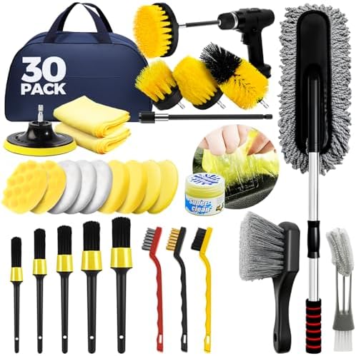 ALFLOD 30Pcs Car Detailing Kit for Interior, Exterior and Wheel Cleaning by ALFLOD