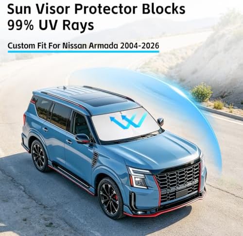 Windshield Sun Shade for Nissan Armada 2004-2026 Sunshade - Image 2