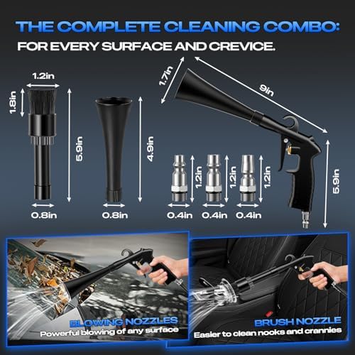 Car Cleaning Gun Detailing Interior Dryer Air Blow Gun, High Pressure Blower Gun, Car Detailing Kit Interior Cleaner, Car Detailing Tools for Car Quickly Blasts Dirt and Dust Works with Air - Image 4