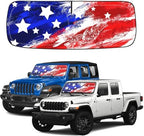 Windshield Sun Shade for Jeep Wrangler TJ JK JL & Gladiator JT Front Window Sun Visor Protector Flag Pattern Foldable Block UV Ray Windshield Sunshade Keep Car Cooler by Unknown