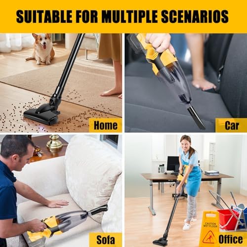 Cordless Vacuum Cleaner Compatible with DEWALT 20V Battery (Battery NOT Included), Handheld Vacuum for Home, Boat, Workshop, Car, Pet Hair, Furniture-Tool Only - Image 2