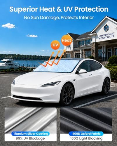 REEVAA Car Windshield Sun Shade for Tesla Model 3 Highland (2026-2016) - Image 3