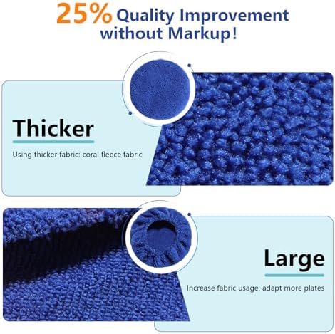 7 Pack Upgrade Car Windshield Cleaner Tool Bonnets, Microfiber Cloths for Inside Windshield Cleaning Tool Pads, Interior Windshield Cleaner Tool Replaceable Cleaning Bonnets, Fit 6.5”, Blue - Image 3