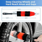 9PCS Car Wheel Detailing Brush Kit Scratch-Free Rim & Tire Cleaner Brushes - Image 3