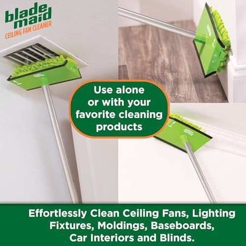 Blade Maid Ceiling Fan Blade Cleaner & Duster | Extendable Pole for High Ceilings, Moldings, Blinds, Walls & Cars, Corner Cleaning Tool, with Reusable Microfiber Pads | Size 3 feet (Pack of 1) - Image 5