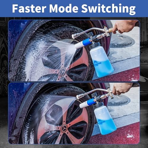 FENG PAI Foam Cannon for Pressure Washer with Dual Connector Accessory & 7 Sprayer Nozzles, Dual Lance Soap Cannon, Double Tip Soap Attachment for Foam Blaster, 1/4" Quick Connect, 3600 PSI (White) - Image 3