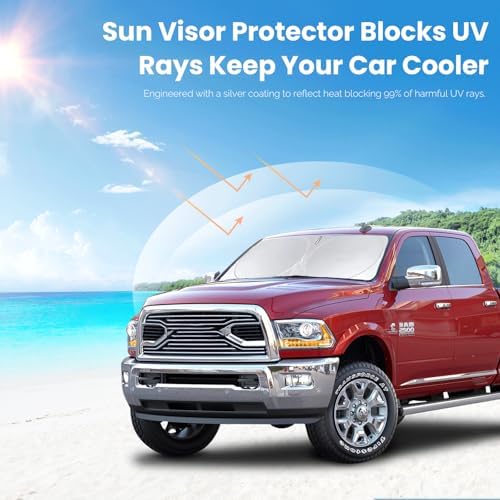 Sun Shade Windshield Sunshade for 2010 2011-2018 Dodge Ram 1500 2500 3500 - Image 4