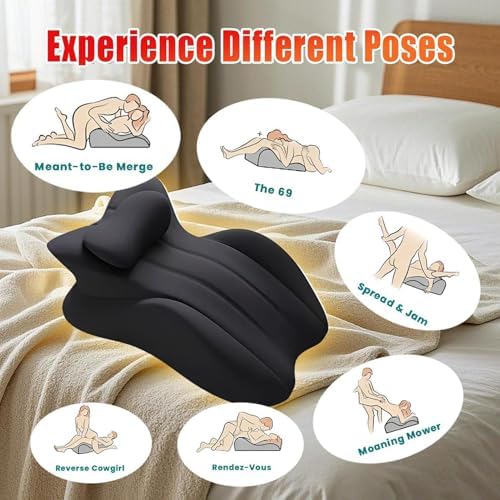 M Oodie Intimacy Pillow, with Enhanced Comfort Design, 58x38cm, 27° Lift Ergonomic Memory Foam Cushion, Couples Comfort Pillow, 27 Degree Incline Design, for Intimate Postures, Better Positioning - Image 7