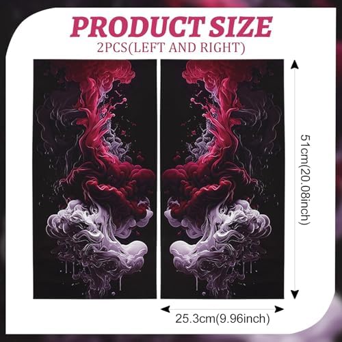 1Pair Car Center Pillar Stickers, Anti-Scratch Vinyl B-Pillar Protectors, HD Printed Smoke Pattern Symmetrical PET Waterproof Decals, Auto Center Column Decor, DIY Car Doors Pillar Decal (Purple) - Image 3
