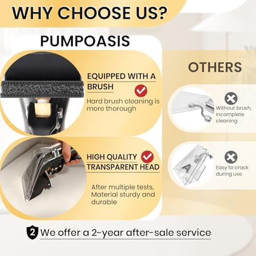 【Upgrade Hard Bristle Brush】Better Extractor Hose Kit for Shop Vac, with 10FT Hoses and 25 FTWater Pipes, Thick transparent shell, Turns Vacuum Cleaner into Carpet Cleaning Machine,2-Year Warranty - Image 3