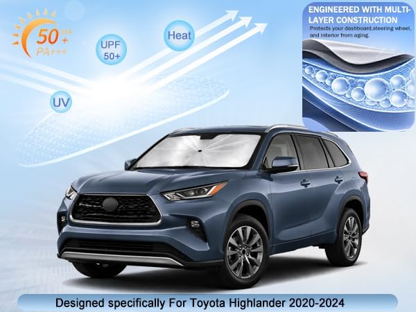 Car Windshield Sun Shade Umbrella for Toyota Highlander 2020-2026 - Image 3