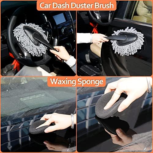 THINKWORK Car Detailing Kit, Microfiber Cleaning Tools with Storage Bag - Image 4