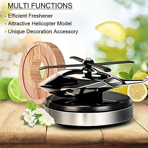 Car Air Freshener, Helicopter Solar Powered Al Alloy Diffuser, Home & Car Interior Décor | Silver - Image 5