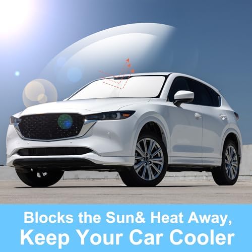 TINGLU Sun Shade for Mazda CX5 CX-5 2017-2025 2026 Accessories Windshield Sun Shade Window Shade UV Rays Protection Sun Visor Cover with Steering Wheel Sunshade Storage Bag - Image 5