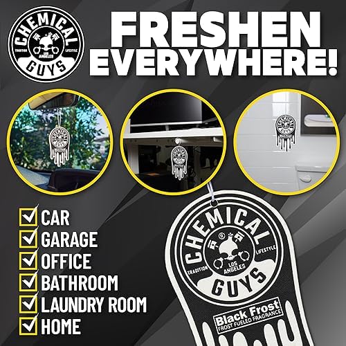 Chemical Guys, Hanging Air Fresheners, Black Frost Scent, 6 Pack, for Cars - Image 3