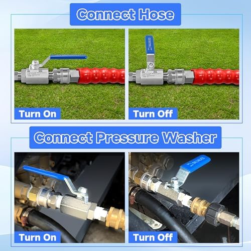 3/8" Quick Connect Pressure Washer Ball Valve, 5000 PSI - Image 4