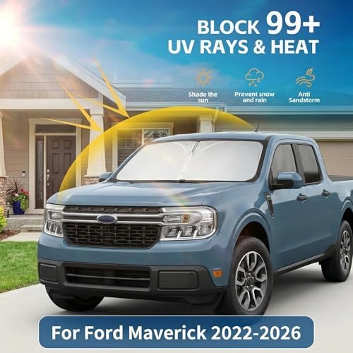 for Ford Maverick 2022-2025 Windshield Sun Shade, Double Layer 280T Front Window Shade, Custom Fit Foldable Sun Visor, UV Ray Blocker, Summer Car Accessory - Image 2
