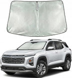 Windshield Sun Shade Custom Fit for 2025-2026 Chevrolet Equinox, Advanced Diamond-Patterned Heat Shield to Block UV Rays, Foldable Auto Window Visor, Precise Mirror Cutout by Giselia