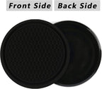 ZSDY Car Cup Coaster, 4PCS Universal Auto Non-Slip Cup Holder Embedded in Ornaments Coaster, Car Interior Accessories Sets, Black - Image 6