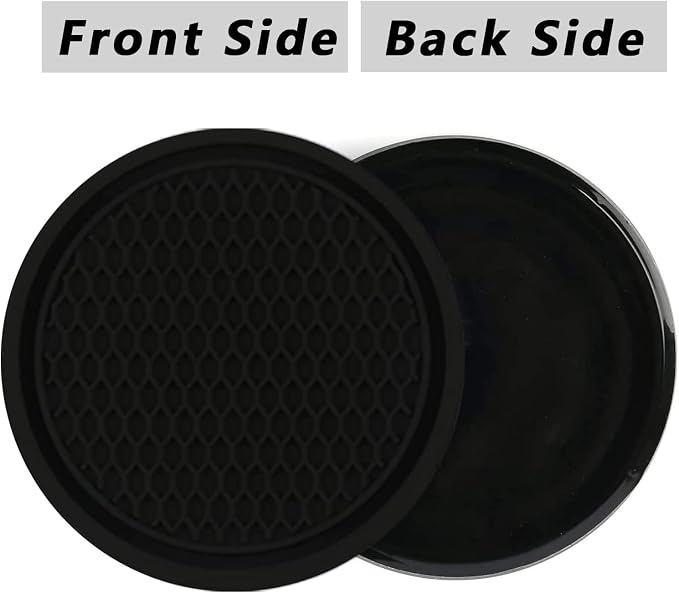 ZSDY Car Cup Coaster, 4PCS Universal Auto Non-Slip Cup Holder Embedded in Ornaments Coaster, Car Interior Accessories Sets, Black - Image 6