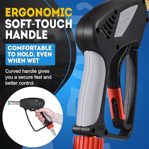 TOOLCY 5000 PSI Pressure Washer Gun Stainless Steel 3/8" Swivel Fitting - Image 4