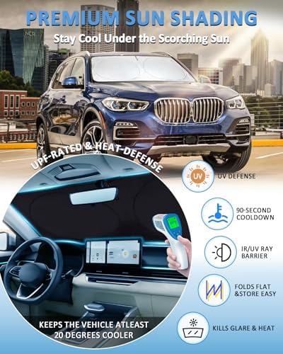 Sunshade for X5 Windshield Sun Shade for BMW X5 2014-2018 Accessories Foldable Front Window Shield Cover Sun Visor Protector Block UV Rays - Image 3