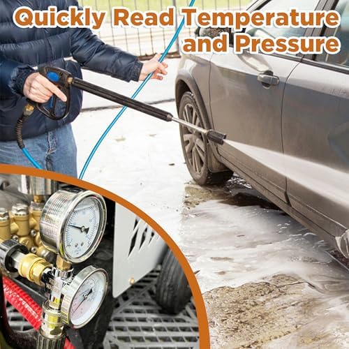 RIDGE WASHER 2-in-1 Pressure Washer Gauge Emperature Gauges, 6000 PSI - Image 2