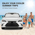 Windshield Sun Shade for Lexus ES 2019-2024 2025 2026 Front Window Shade Custom Fit ES250 ES300h ES350 Sun Visor Foldable Shade Blocks UV Rays Summer Must Have Car Accessories - Image 4