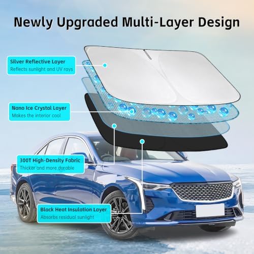 Windshield Sun Shade for Cadillac CT4 2020-2026 Sunshade - Image 3