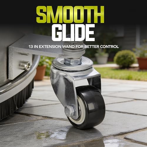 Sun Joe SPX-SC14 Universal 14-Inch Pressure Washer Surface Cleaner with 4 Wheels - Stainless Steel, 1/4" Heavy Duty 4000 Max PSI Quick Connect, for Driveways, Patios, Sidewalks & Decks - Image 4